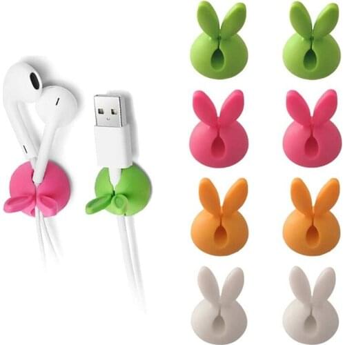 8Pcs Cute Cable Clips Desktop Color Cord Holder Organizer Wire Holder for Table Headphone Desk Car Computer Phone Charging Cable