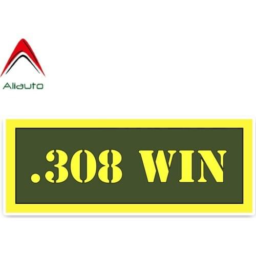 Aliauto High Quality Car Sticker Gun Safety Hunting .308 WIN Ammo Waterproof Reflective Creative Decals PVC,13cm*4cm