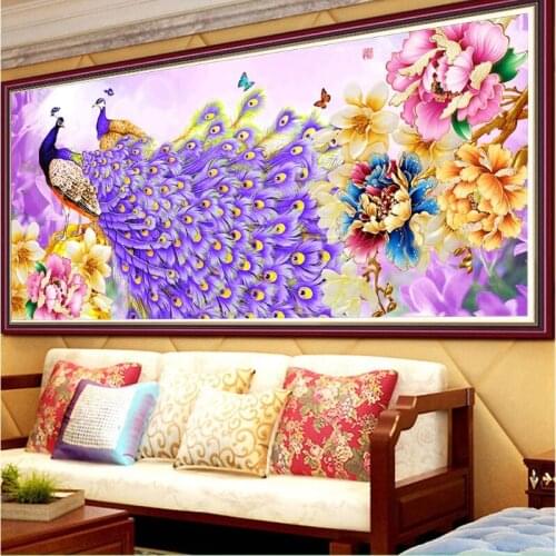 5D Peacock Flower Diamond Embroidery Painting Cross Stitch DIY Craft Home Decor