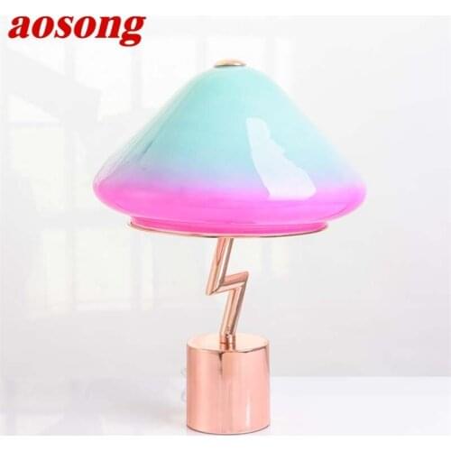 AOSONG Modern Lamp Table Romantic Design E27 Colorful Creative Desk Light Home LED Decorative For Foyer Living Room Bedroom
