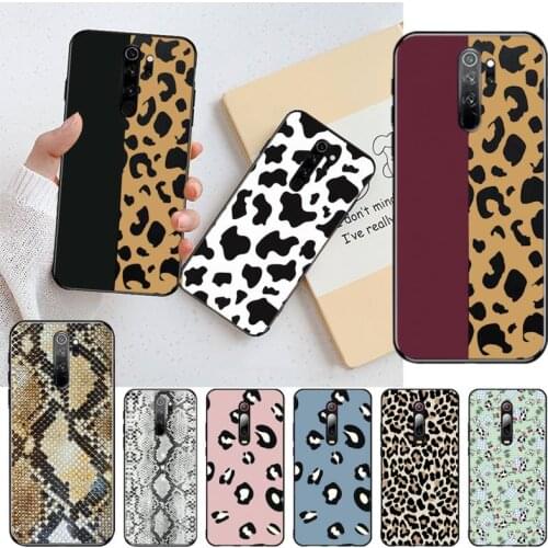 Black White Cow Snake Leopard Print Phone Case for Redmi 9A 8A 7 6 6A Note 9 8 8T Pro Max Redmi 9 K20 K30 Pro