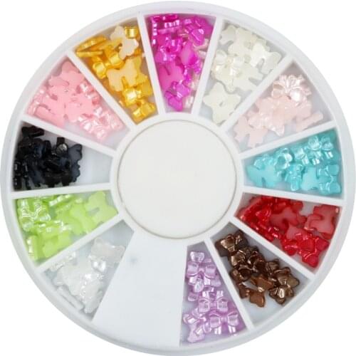 Colored Bow Turntable Craft Decoration FlatBack Cabochon Embellishments For Scrapbooking Accessories Nail Art DIY