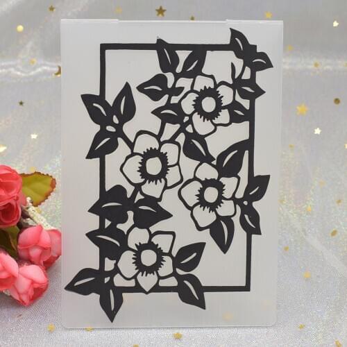 Flower Frame 3D Embossing Folders for DIY Scrapbooking Paper Card Making Craft Plastic Embossing Template Stencil