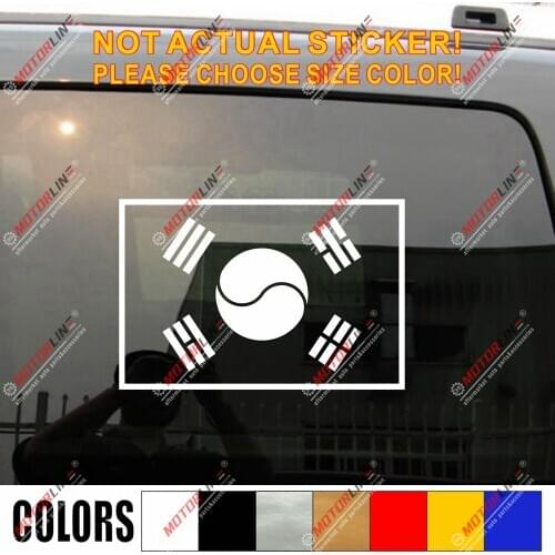 South Korea Flag Korean Decal Sticker Vinyl pick size color no bkgrd die cut b