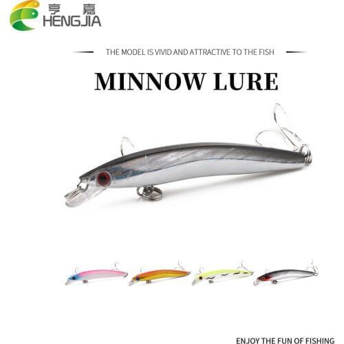 HENGJIA 5pcs Hard Plastic Minnow Fishing Lure Set 8cm 5g Wobbler Bait Slender Artificial Bass With Fishing Tackle