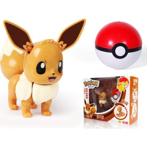 POKEMON toy deformation ball egg Eevee boy puzzle enlightenment toy gift Pokeball Set Pop-Up Elf-Ball Anime Figure Monster