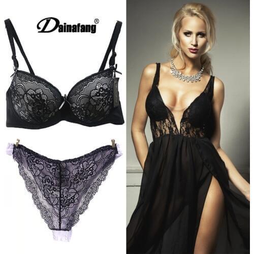 Fashion Underwear Sexy Lingerie Vs Secret Brand Women Bra Set Lace Sexy Panties Hollow Transparent Comfy Underwear