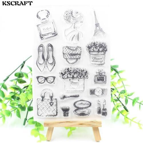 KSCRAFT Cosmetic Transparent Clear Silicone Stamps for DIY Scrapbooking/Card Making/Kids Fun Decoration Supplies 207