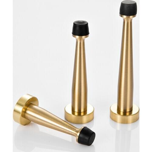 JD Brass Door Stopper Bathroom Door Stop Heavy Duty Floor Wall Mount Bumper Non-magnetic Door Holder Catch Door Hardware