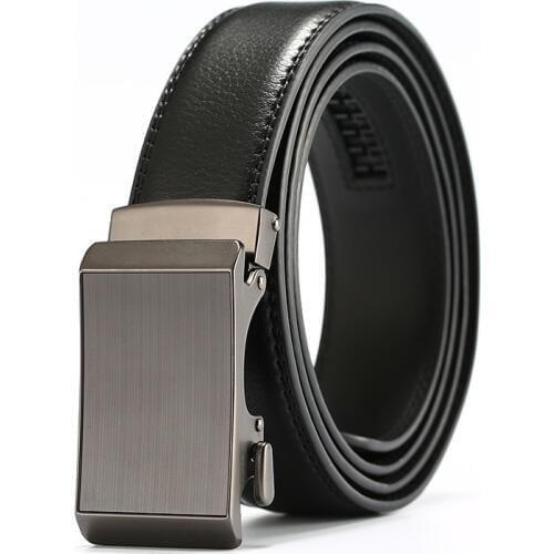 Peikong luxury Brand Automatic Buckle Genuine male Leather high quality designers for Men Cow black waist fashion wide belts