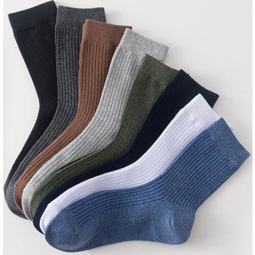 Soft Cotton Men Crew Socks Casual Solid Colors Black White 8 Colors Sock Spring Summer Autumn Style 1 Pack
