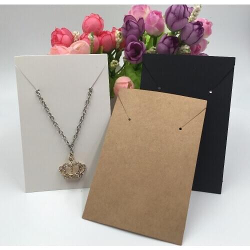 Wholesale 100pcs/lot 11.4x7.5cm Kraft Necklace Cards & earrings Packaging Display kraft card for pendant Jewelry Price Tags