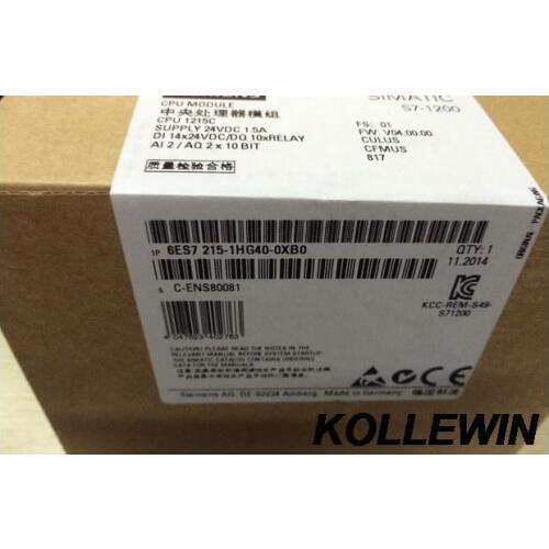 Original 6ES7215-1HG40-0XB0 SIMATIC S7-1200 CPU, NEW 6ES72151HG400XB0 , 14 DI 24V DC, 10 DO RELAY 2A, 125KB 6ES7 215-1HG40-0XB0