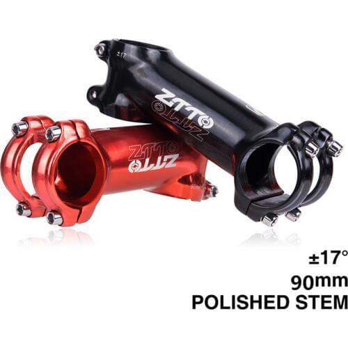 Polished Stem 90mm 17 degree High-Strength Lightweight 31.8mm for XC Trail MTB Mountain Road Bike glossy Bicycle part