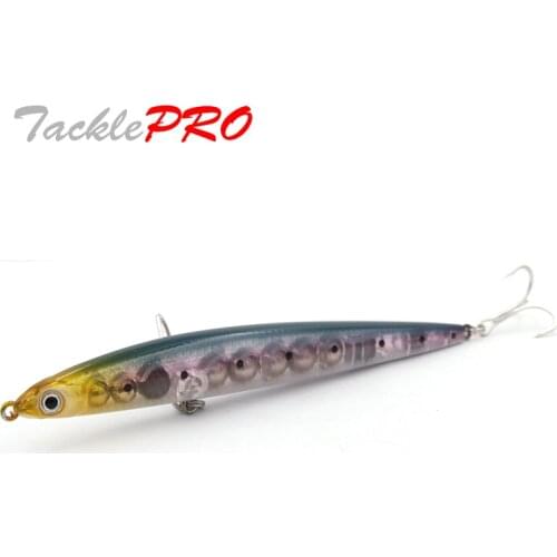 TacklePRO PE19 Sinking Pencil 125mm 27.5g Fishing Lure Seabass Saltwater Hard Bait Noisy Design With Mustad Hooks