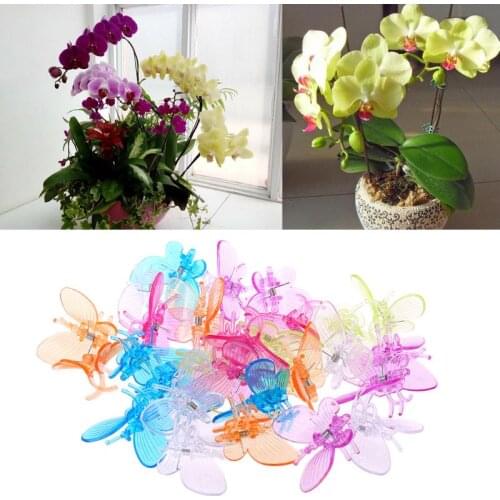 30 Pcs Cute Butterfly Orchid Clips Plant Clips Garden Flower Vine Support Clips