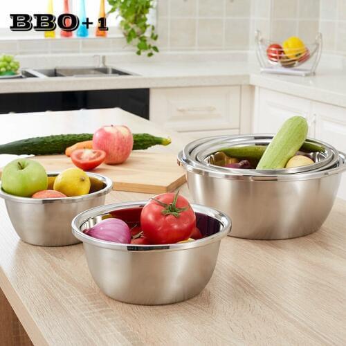 1pcs Stainless Steel Sanding Mixing Bowls Thicker DIY Cake Bread Salad Mixer Kitchen Cooking Tools Baking Mixer Kitchen Pot