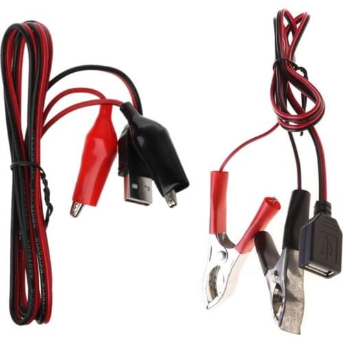 1Pc USB 2.0 Male Female Alligator Clips Crocodile Wire USB Tester Detector DC Voltmeter Ammeter Capacity Power Supply Cable