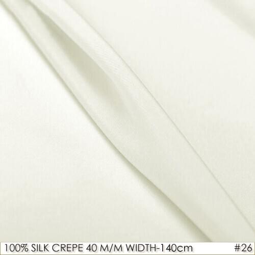 100% SILK CREPE DE CHINE 140cm width 40momme Natural Silk Fabric Heavy Silk Suit Set Extra Wide Silk Fabric Natural White 26