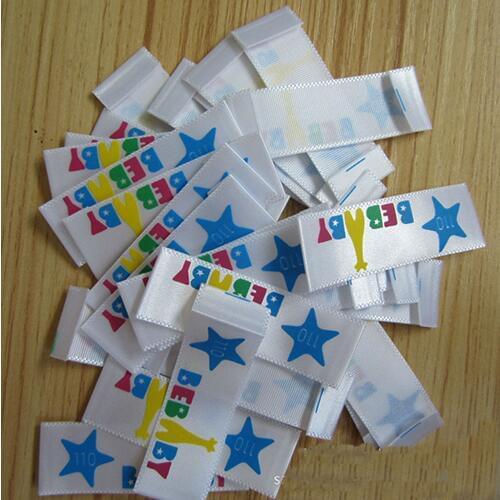 1000pcs labels for clothes customized polyester garment tags clothing labels sewing label printed tsgs PL-001-2