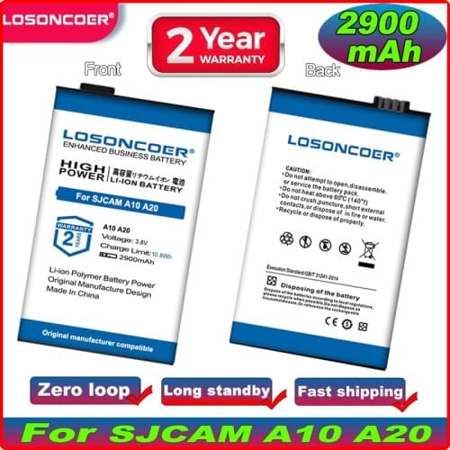 2900mAh Brand New For SJCAM A10 A20 Action Caemra Accessories Battery