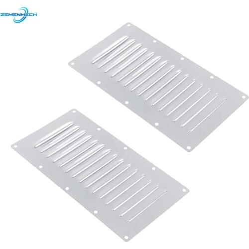 2X Boat Accessories Stainless Steel Rectangular Venting Panel Air Vent Louver Grille Ventilation Louvered Ventilator Grill Cover
