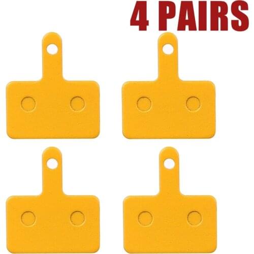 4 Pairs (8pcs) Yellow Bicycle Brake Pads Resin MTB For SHIMANO Hylex Spyre Bike Parts 95% Metal Bicycle Accessories