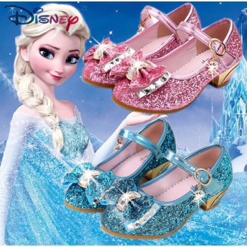 Disney Frozen Elsa Girl Sandals With Sequins Childrens Summer Shoes With PU Kid Single Shoes Sandalia Infantil Garden Shoes