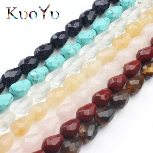 8x10mm Agates Jades Tiger Eye Beads Natural Stone Cone Water Drop Shape Loose Bead For Jewelry Making Diy Bracelet Necklace