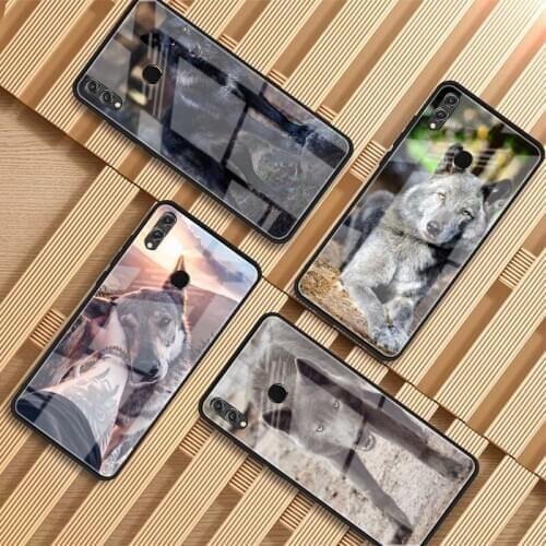 Wolf dog Tempered Glass Phone Case For Huawei P20 P30 pro P40 lite Mate 20 30 pro 30 lite