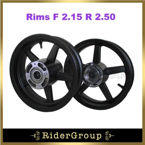 Black Rims F 2.15 R 2.50 For Pit Bike Motard 12" Supermoto Mini GP Wheel Parts