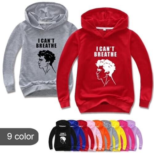 Children I CAN'T BREATHE Print Clothes Baby Boy Girl Sweartshirt Kids Long Sleeve T Shirts Top Tee Spring Autumn Hoodies Outfits