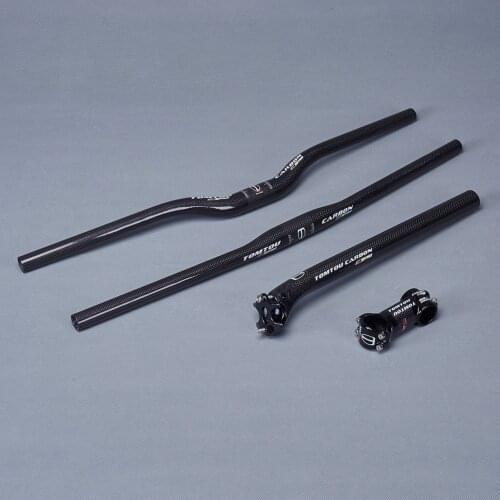 TOMTOU Carbon Fiber Handlebar Sets Bike MTB Handlebar + Seatpost + Stem Bicycle Parts For Mountain Cycling - PRO894
