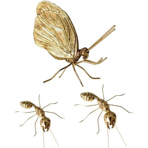Exquisite Alloy Insects Sculpture Garden Yard Lawn Home Wall Desk Decorative