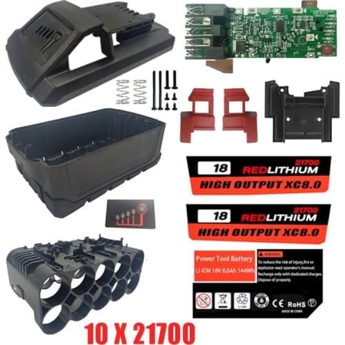 M18 21700 Li-ion Battery Plastic Case Sticker PCB Charging Protection Circuit Board Box For Milwaukee 18V 20V Lithium Battery