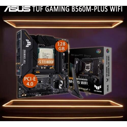 Asus TUF GAMING B560M-PLUS WIFI Motherboard With Intel Core i5 11400F Motherboard Combo PCI-E 4.0 M.2 B560 Gaming Placa-mãe