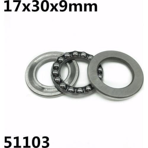 2Pcs 51103 17x30x9mm Axial Thrust Ball Bearings 8103 High quality