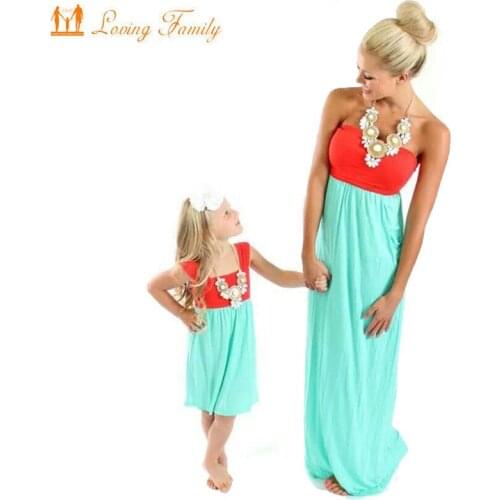 Mother and Daughter Matching Dresses Family Look Mommy and Me Clothes Mom Mum Baby Daughter Dress Clothing Summer Outfits