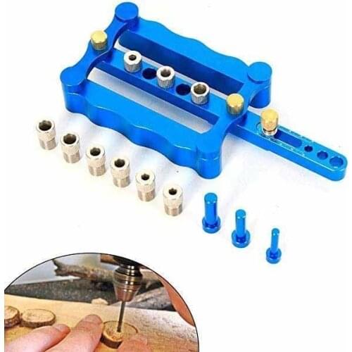 Positioning Fixture 6/8/10MM Drilling Tool Woodworking Hole Punch Locator Round Wood Dowel Hole Punch Locator Hole Opener DIY