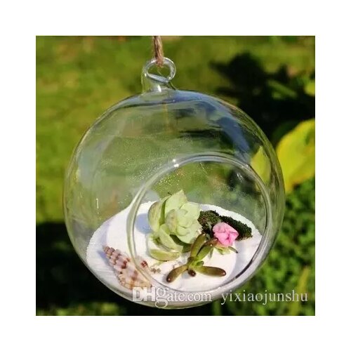 Clear hanging glass candles holder Glass Ball Tea Light Holders Wedding Candlestick Indoor Planter Terrariums For wedding Home D