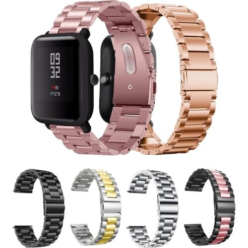 20mm Stainless Steel Wrist Strap For Xiaomi Huami Amazfit GTS GTR 42mm Watch bracelet For Amazfit Bip lite metal Strap