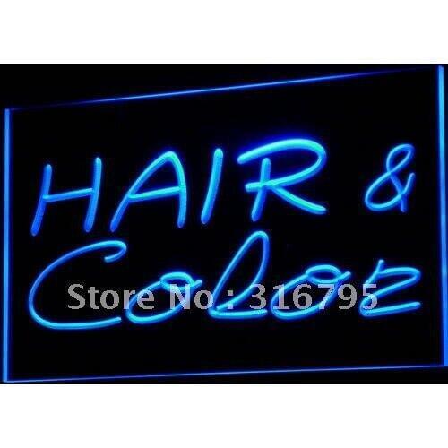 I564 Hair & Color Salon Cutting Shop LED Neon Light Light Signs On/Off Switch 20+ Colors 5 Sizes