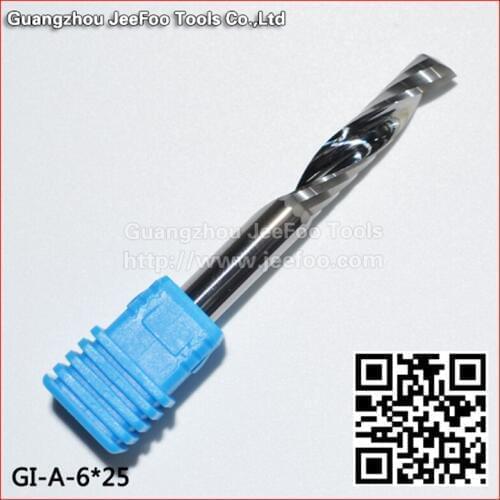 6*25mm Carbide One Flute Spiral Bit CED6mm CEL25mm end mill engraving cutter For Acrylic,PVC,MDF,Aluminum A series