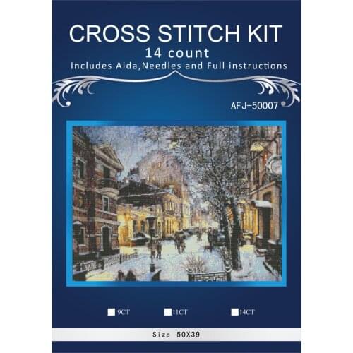 Top Quality Beautiful Lovely Counted Cross Stitch Kit similar dmc aida threads higher quality- snowing city