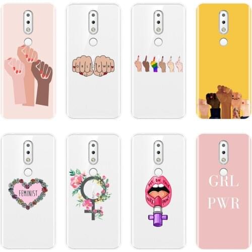 Back Cover For Nokia 7.1 6.1 5.1 3.1 2.1 Plus Soft Silicone Feminist Girl Power Women Phone Case For Nokia 2.1 3.1 5.1 6.1 7.1
