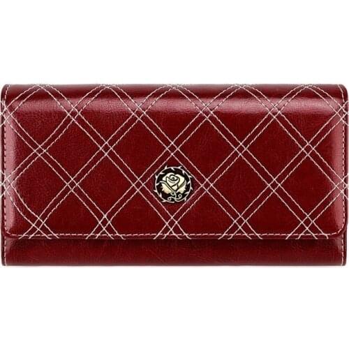 Womens Wallets Woman Handy Bag Genuine Leather Long Ladies Hasp Wallet Clutch Bag Design Purse Card Holder