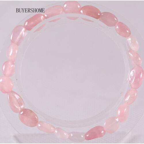 Women Bangle Jewelry Gift Handmade Stretch Natural Stone Beads Pink Crystal Bracelet 1Pcs H1315