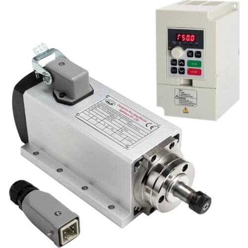 1.5 kw ER11High Speed Square Air Cooled Spindle Motor For CNC Router Machine Tool