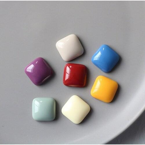 10 PCS 17mm Fashion Style Resin Square Earrings Accessories DIY Jewelry Findings