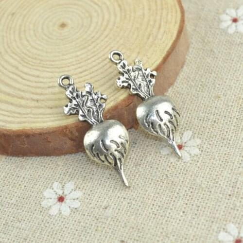 10 pcs Antique Silver Plated Zinc Alloy radish Charms Pendants for Jewelry Making DIY Handmade Craft 1910I
